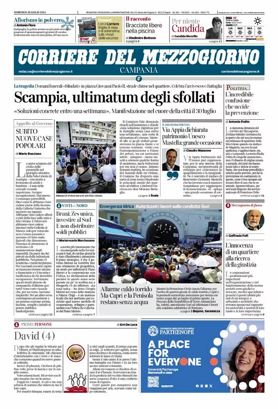 Prima-pagina-corriere del mezzogiorno-del-2024-07-28